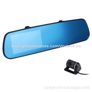Rearview Car Camera with Dual-len, Solution/High-definition Video Recording up to 720P/1.3MPNew